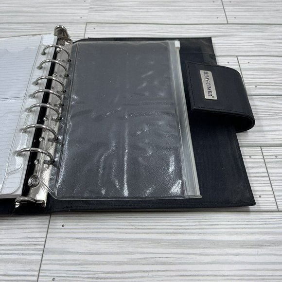 DAY TIMER 7-Ring Organizer Binder Planner Cover 1” Black Vinyl Snap Close - Picture 12 of 12